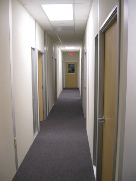 modular units with finished hallways and doors