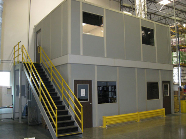 build modular office inside warehouse